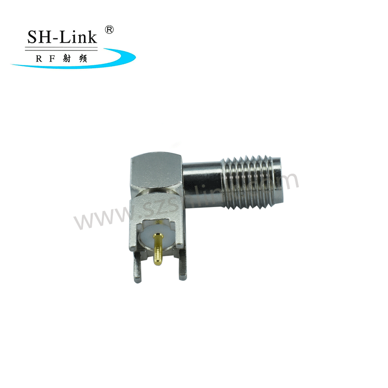 RF coaxial SMA female connector for PCB mount,four pins with plating